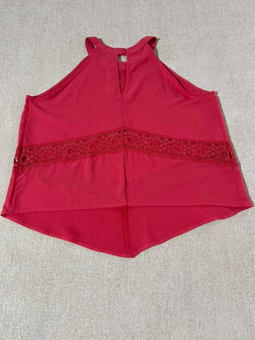 Pink Halter Crochet Lace Sleeveless Flowy Blouse XXL NWT - Picture 2 of 5